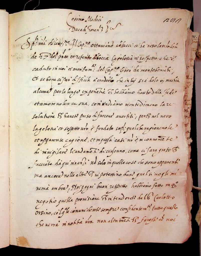 lettera Firenze, 30 marzo 1554