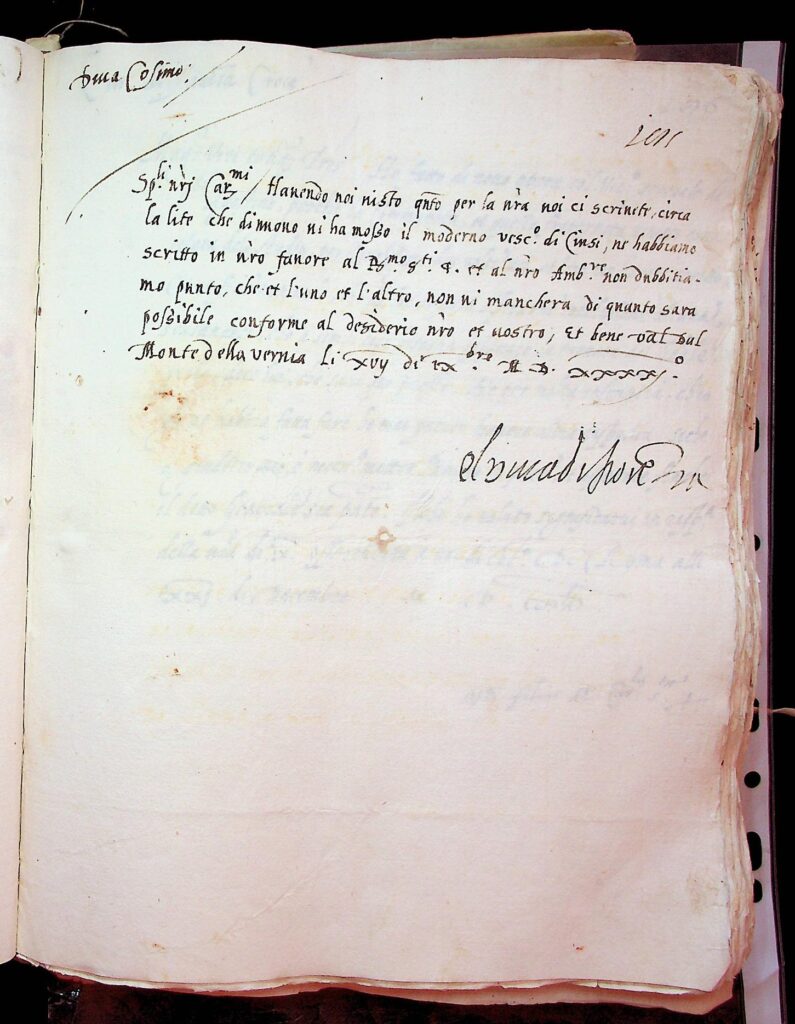 lettera Monte della Verna, 17 novembre 1541
