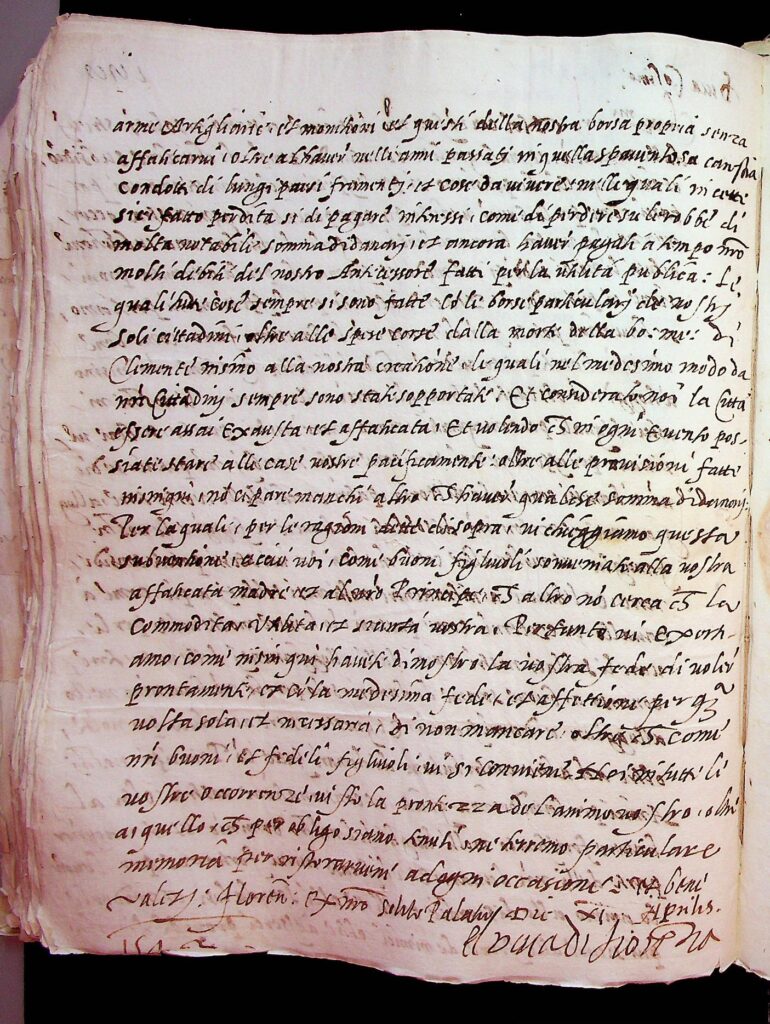 lettera seconda parte Firenze, 11 aprile 1542